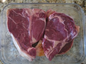 Porterhouse and Ribeye Steaks from Blessing Falls' 100% Grass Fed Cattle