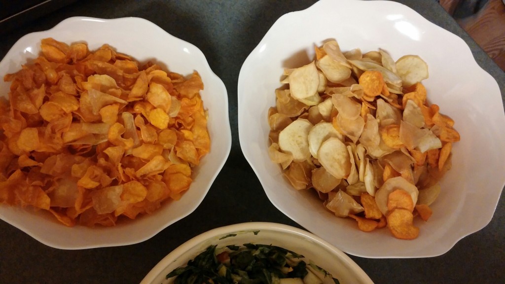 Chips from Blessing Falls' farm grown sweet potatoes